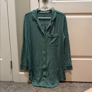 Women's Green Button-Up Nightgown